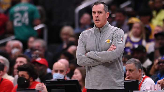 Then-Los Angeles Lakers head coach Frank Vogel.